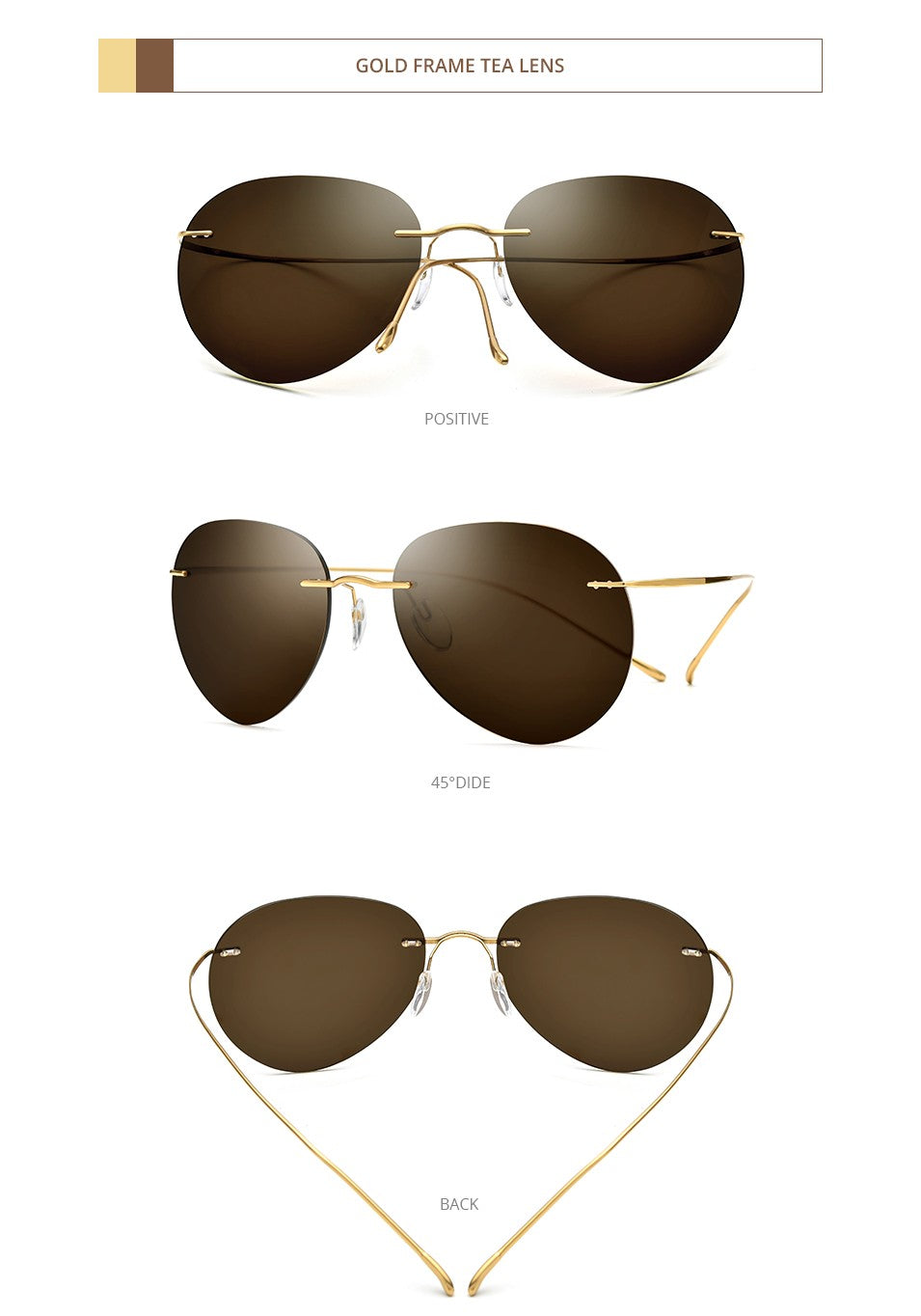 FONEX Titanium Rimless Sunglasses Men Ultralight Frameless Austria Pilot Aviador Polarized Sun Glasses for Women Shades 85695