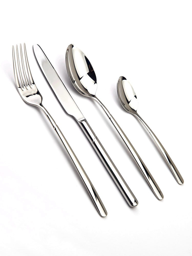 Conjunto de Talheres Cozy Zone 24 Peças Aço Inoxidável Conjunto de Talheres de Luxo Prata Talheres Facas Garfos Jogo de Jantar Ocidental Restaurante