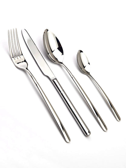 Conjunto de Talheres Cozy Zone 24 Peças Aço Inoxidável Conjunto de Talheres de Luxo Prata Talheres Facas Garfos Jogo de Jantar Ocidental Restaurante