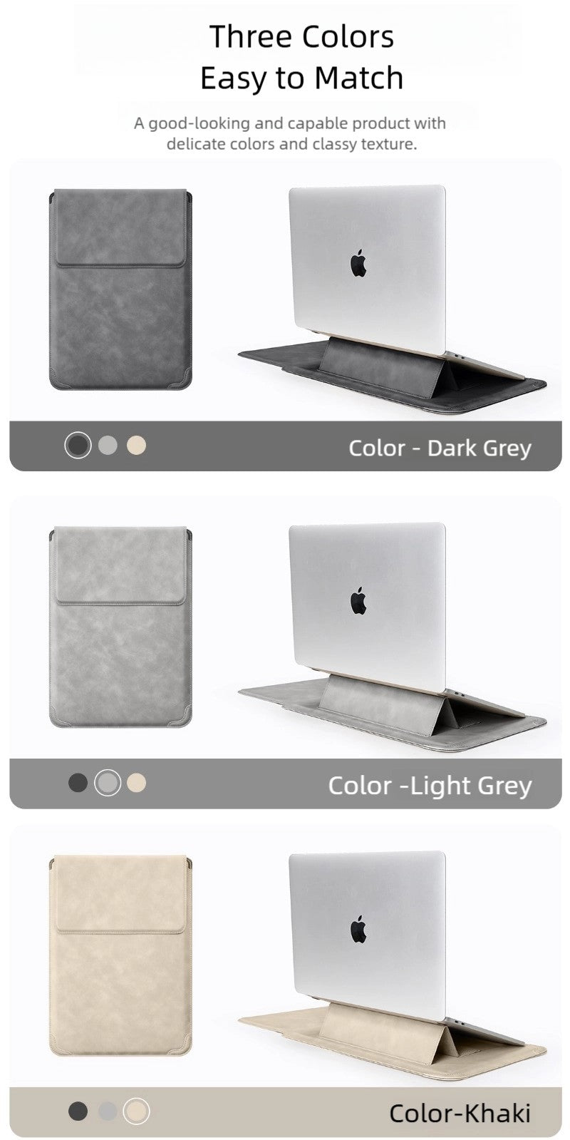 Laptop Sleeve Case 13 14 15 15.6 16Inch For Huawei HP DELL Bag For Macbook Air Pro 13 13.6 M4 Notebook Case with stand Men Women