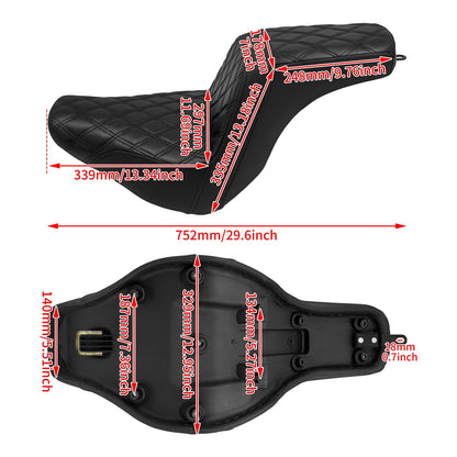 Banco Duplo de Moto para Piloto e Garupa Almofada Dianteira Traseira para Harley Softail Sport Glide FLSB Low Rider FXLR FXLRS 2018 em Diante