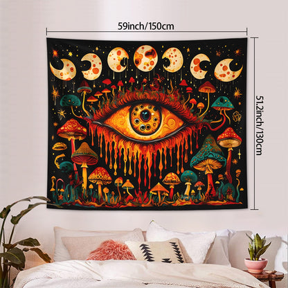 1pc Bohemian Mandala Tapestry, Retro Plant Flower psychedelic Tapestry, Hippie Style Room Decoration Wall Hanging