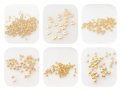 2/3/4mm Hollow Cube Beads 18k Gold Plated Brass Spacer Beads,Separators For Beads,DIY Jewelry Making Supplies Wholesalele