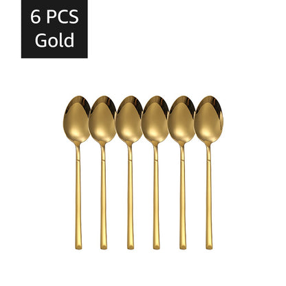 Conjuntos de talheres de ouro 30 peças, talheres de aço inoxidável, garfo de sobremesa, colher de café, talheres laváveis em lava-louças para jantar, cozinha e mesa.