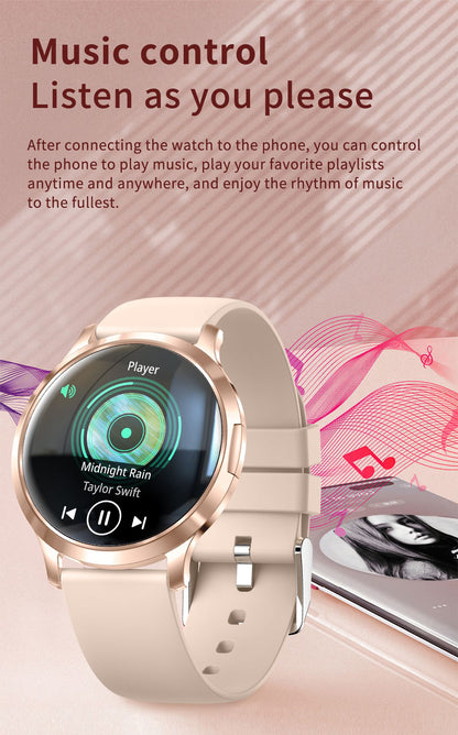 New Women Smart Watch 1.32"AMOLED Full Touch Screen Bluetooth Call Blood Pressure IP68 Waterproof NFC 7.3mm Ultra-thin bracelet