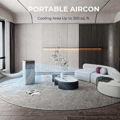 Ar Condicionado Portátil 10000BTU para Ambientes de até 32m² com Controle Remoto, Timer 24H, Kit de Ventilação para Janela, AC Multifuncional