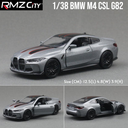 1/36 BMW M2 M3 M4 M5 Modelo de Carro de Brinquedo para Crianças RMZ City Miniatura de Metal Fundido de Corrida com Fricção para Coleção, Presente para Meninos