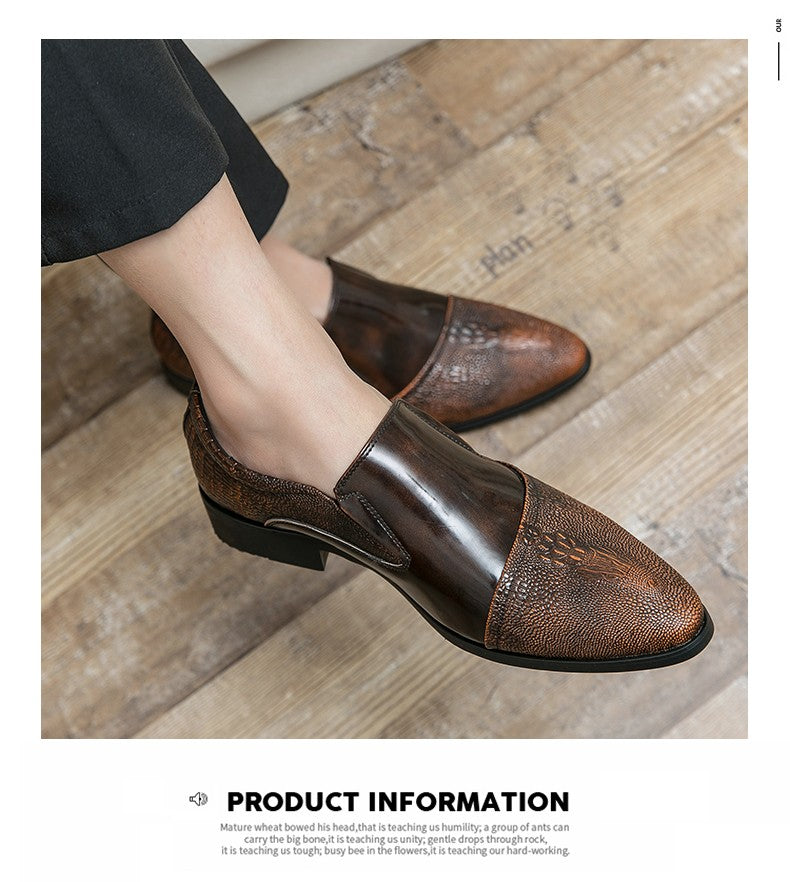 Luxury Crocodile Pattern Men Business Loafers Big Size Fashion Leather Comfortable Designer Wedding Social Formal Platform Shoes