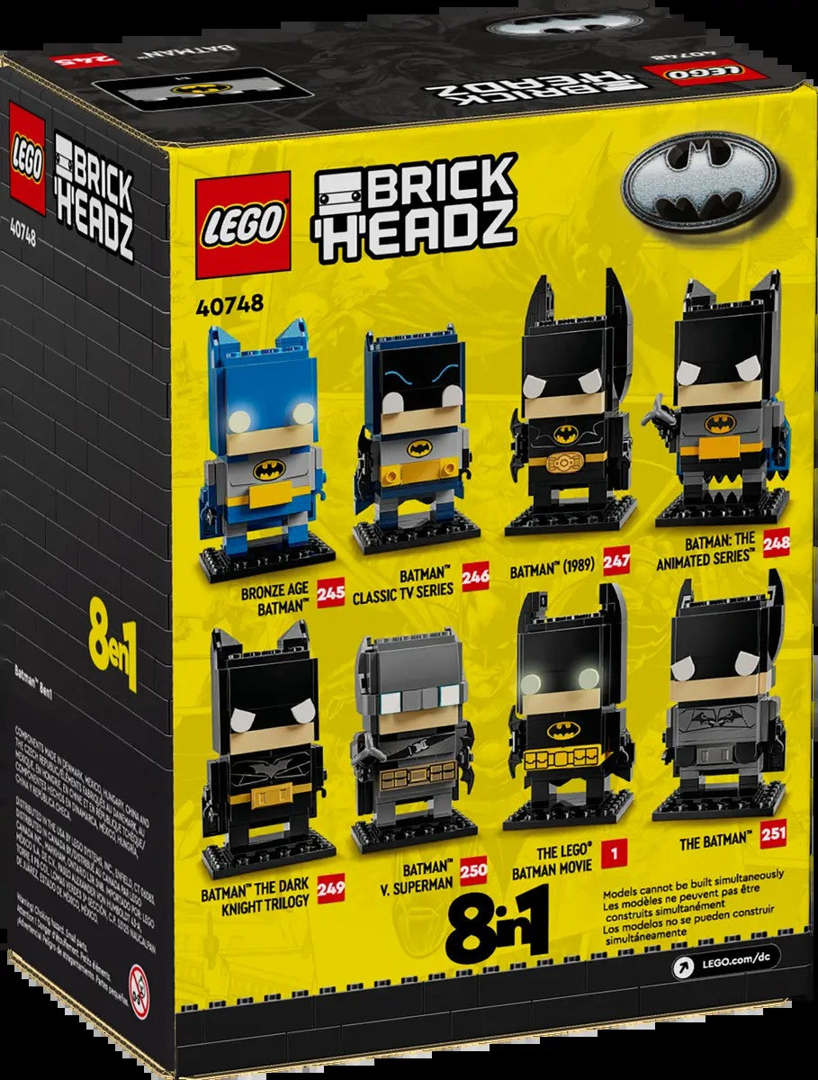 LEGO Cabeça Quadrada 40748 Batman 8 em 1 Boneco Versátil Quebra-Cabeça Bloco de Montar Brinquedo Presente