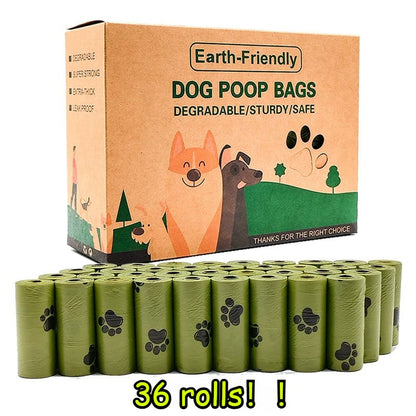 36 rolos de 540 sacos para dejetos de cachorro, à prova de vazamento, com estampa de pata, para limpeza de pets e uso externo