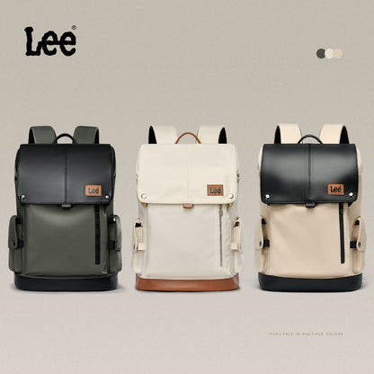 LEE New Korea Style Flip Leather Backpack Women Men Large Capacity Business Commuter Travel Rucksack Buy Laptop School Book Bag