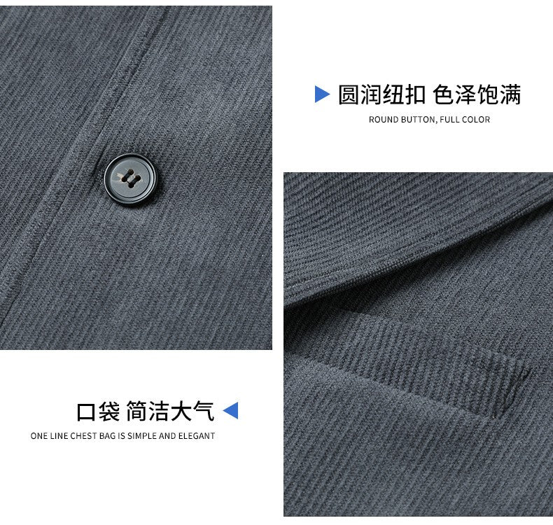 Blazer Hombre High-quality Men's Fashionable Corduroy Jacket Business Casual Social Banquet Formal Suit Jacket Plus Size Blaze