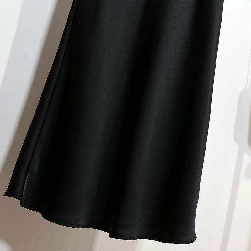 Women Satin Fishtail Skirts Fashion Streetwear Female Elastic High Waist Skirts Solid Color Summer Ladies Slim Silk A-line Skirt