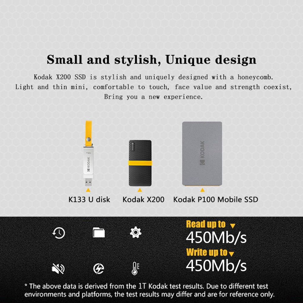 KODAK USB3.1 GEN2 SSD 1TB Disco Rígido Externo 128GB 256GB 512GB 1TB Mini PSSD de estado sólido para PCs laptops disco duro externo