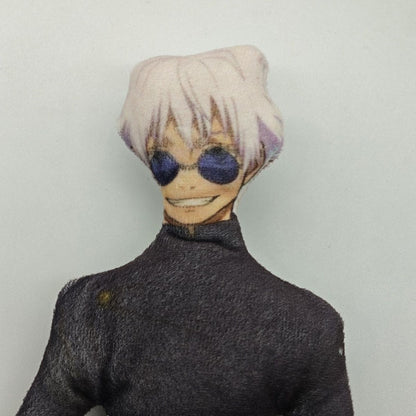 Anime Gojo Satoru Itadori Yuji Cosplay Keychain Plush Cotton Doll Slender Twistable Shape Room Abstract Decoration