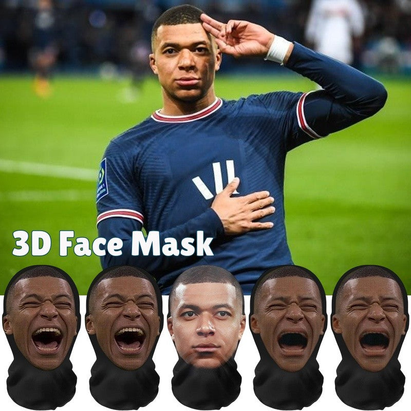 2/3Pcs 3D Seamless Mask Funny Face Printed Head Scarf Famous Person Ice Silk Sunscreen Head Mask Halloween Cosplay