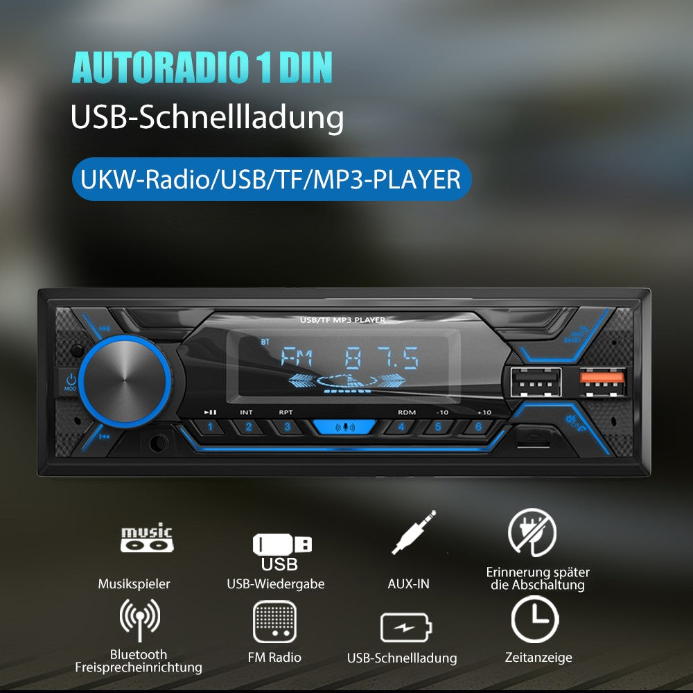 ESSGOO 1 Din Car MP3 Player Radio Autoradio Bluetooth FM TF AUX Color Multimedia Audio Stereo for Vehicle