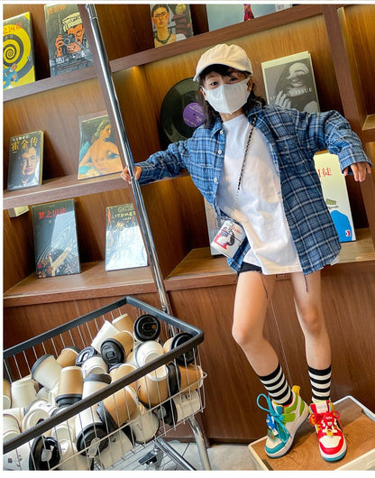 New Children Casual Shoes Four Seasons Kids Single Sneaker Mandarin Ducks Basketball Sports Shoes Boys Girls Sneaker Board Shoes