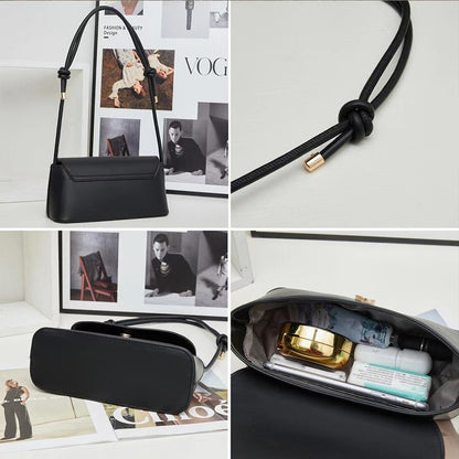 Lady Fashion Simple French one-shoulder Crossbody solid color fashion Underarm Pu Leather small square bag