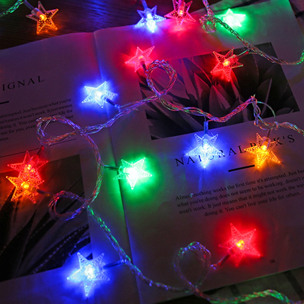 LED Star Fairy Lights Chain Battery/USB Powered String Lights Garland For Party Home Wedding Terrace Garden Christmas Decoration