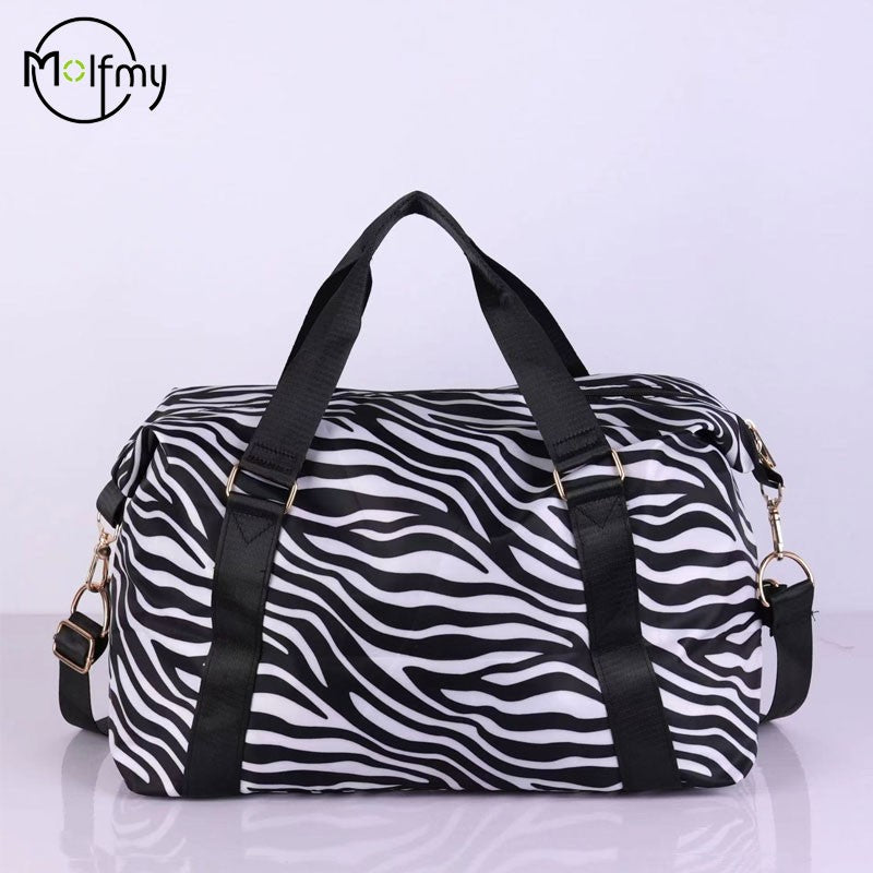 Large Capacity Travel Bag Wet Dry Shoulder Luggage Handbag Leisure Sports Fitness Bag Leopard Print Beach Bags Women's Backpack