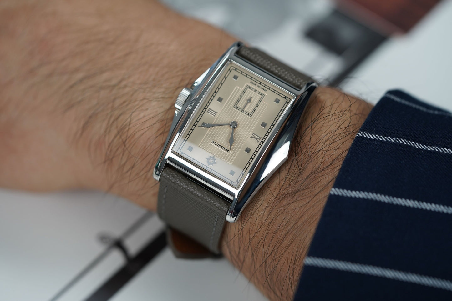 FARASUTE Creative Manual Square Customized Mechanical Movement Watch Men Luxury Sapphire Glass Small Second Wristwatches reloj