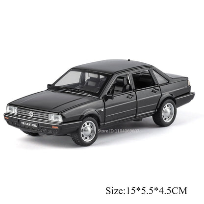 1:32 SANTANA Carros de Brinquedo em Miniatura de Liga Leve com Som, Luz e Portas que Abrem, Puxar para Trás, Veículos de Decoração para Presentes Infantis