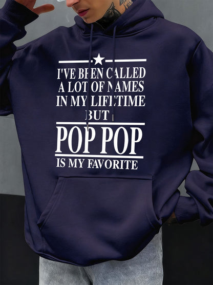 I Like The Word Pop Pop Printed Mens Hoodie Oversize All-Match Hoody Autumn Fleece Tops Casual Clothing Pocket Soft Streetwear