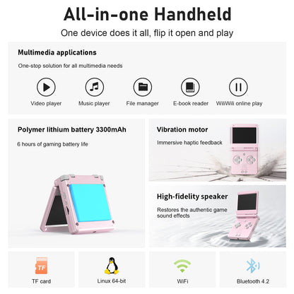 Anbernic RGSP 3.4'' IPS Screen Flip Handheld Console Linux System HDMI-compatible TV Output Clamshell Game Player 3300 mAh RG SP