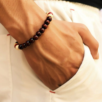 Pulseira de Pedra Vulcânica para Homens Lava Madeira 8mm Contas Pulseira Buda Tibetano Corrente de Pulso Feminina Masculina Jóias Presente Novas Pulseiras