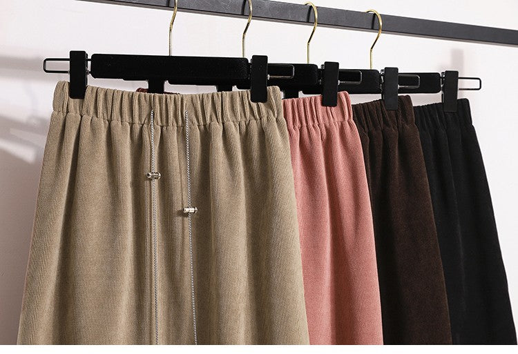 Women's New Style High-Waist Plus Size Skirts Elastic Waist Solid Wrap Buttocks Autumn Winter 2025 Versatile Straight Leg Skirt