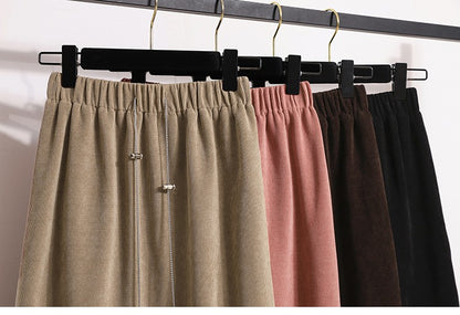 Women's New Style High-Waist Plus Size Skirts Elastic Waist Solid Wrap Buttocks Autumn Winter 2025 Versatile Straight Leg Skirt