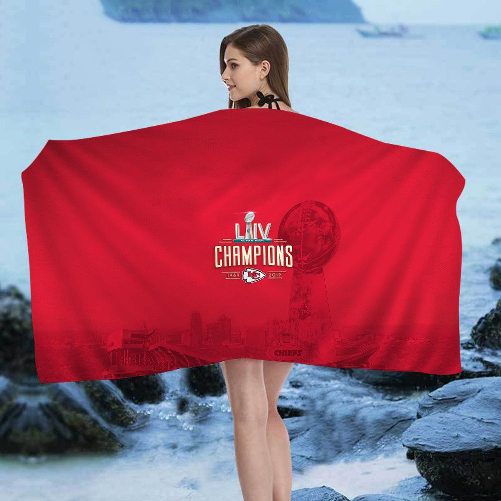 K-Kansas City C-Chiefs Big Microfiber Beach Towels Quick Dry Towel Sand Beach Towels Pool Towel for Travel Swim Pool Yoga