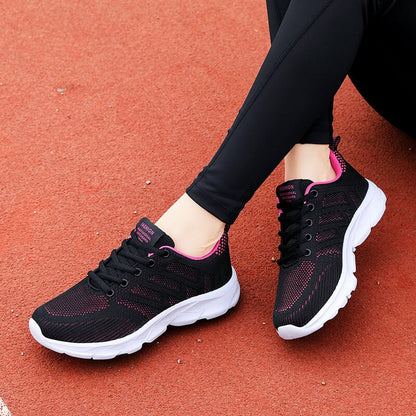 Novos Tênis Femininos Casuais Sapatos da Moda Respiráveis para Caminhada em Malha Sapatos Baixos Femininos 2024 Tenis Feminino Branco Sapatos esportivos femininos