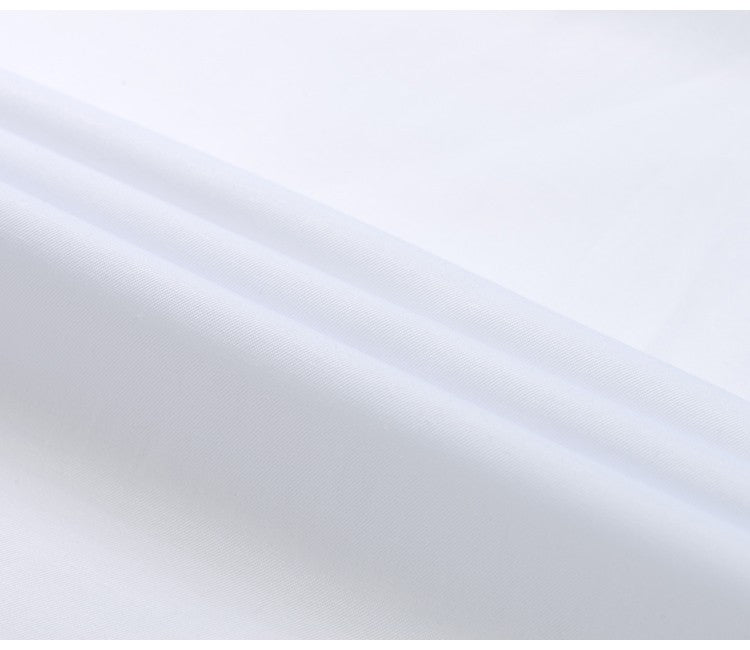 Men's Formal Long Sleeve Dressy Shirt Covered Buttons Front Placket Fits Comfortably French Cuffs Shirts Random Metal Cufflinks