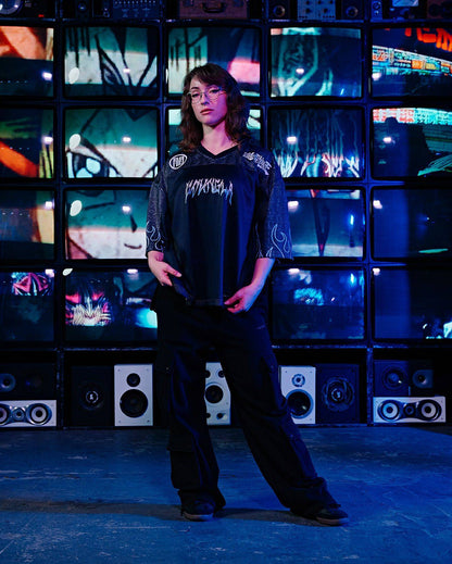 Young American oversized T-shirt summer new casual sports fitness quick drying breathable printed large mesh short sleeved shirt