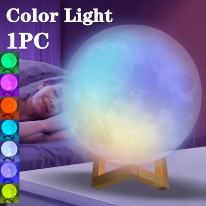 Newest 1/2/4PCS Moon Lamp LED Night Light Battery Powered with Stand Starry Lamp Bedroom Decor Night Lights Kids Gift Moon Lamp