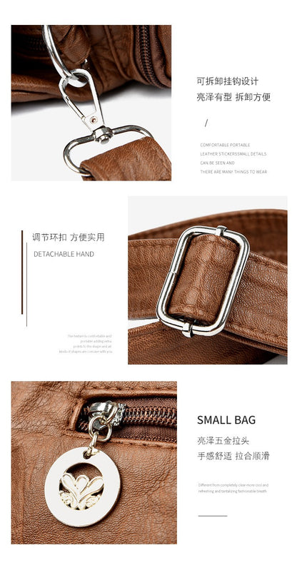 Y2K Motorcycle Bag Women's PU Leather Crossbody Bag Retro Luxury Handbag Fashion Motorcycle Bag Brand Fashion Crossbody Bag