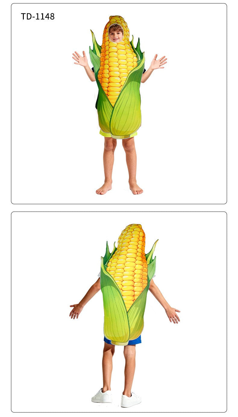 2026 Halloween Corn-Themed Funny Costumes, Cosplay Outfits, Vegetable Carnival Party Costumes, Parent-Child Performance Costumes