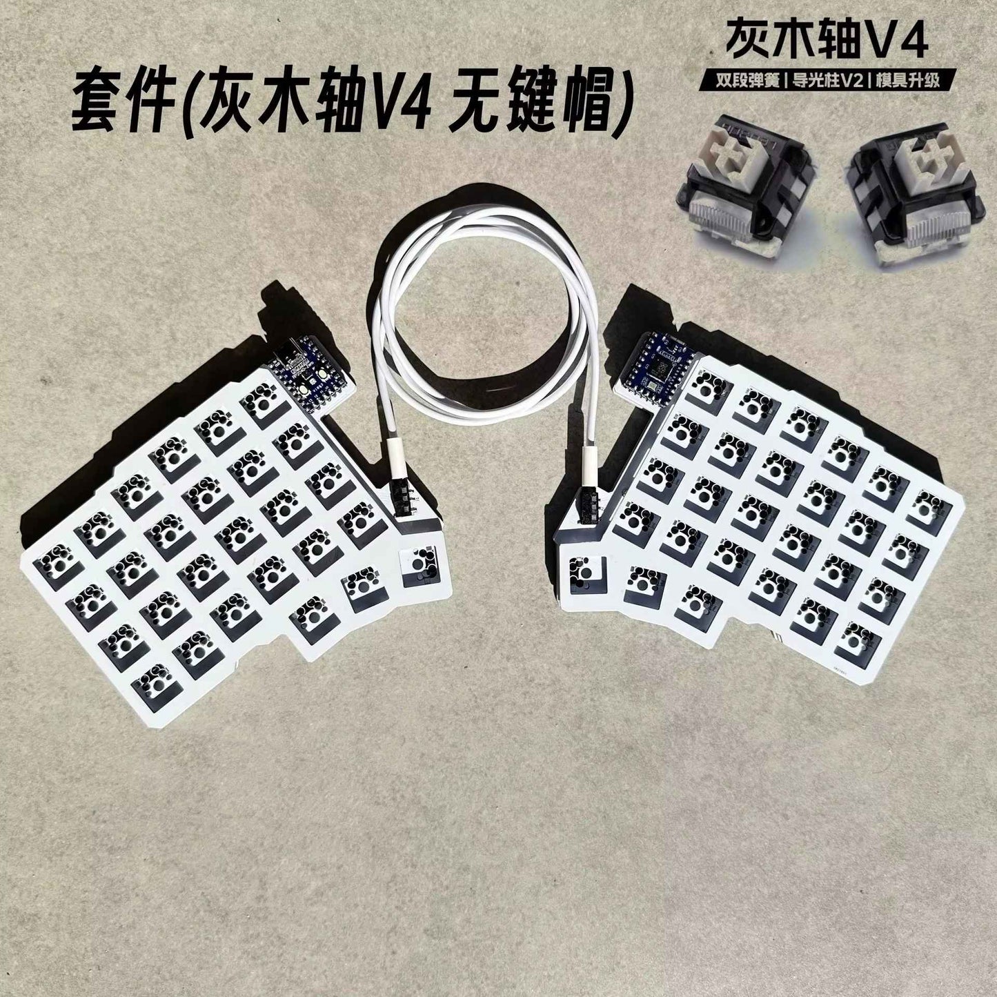 Teclado Silakka54 Dividido com Fio Hot Swap Suporte QMK/VIAL Teclado Ergonômico RP2040zero Acessórios Personalizados para PC Gamer