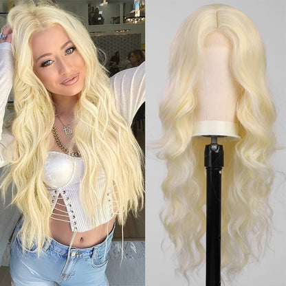 Red Synthetic Wigs Long Body Wavy Wig Natural Hairline Daily Red Hair Heat Resistant Fiber Smooth Party Cosplay Wig
