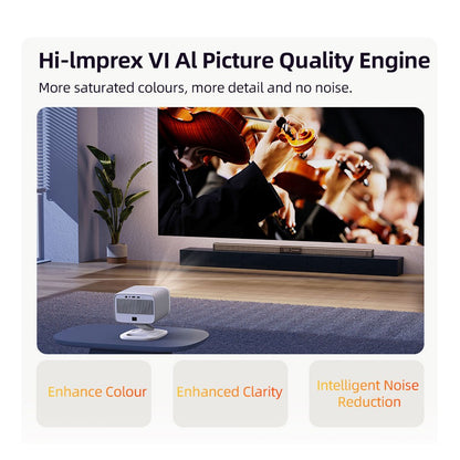Projetor Lenovo Xiaoxin 100P Original 1140 ANSI Foco Automático Wifi6 Home Theater Inteligente 360 PTZ Suporte Projetor Portátil 4K HD