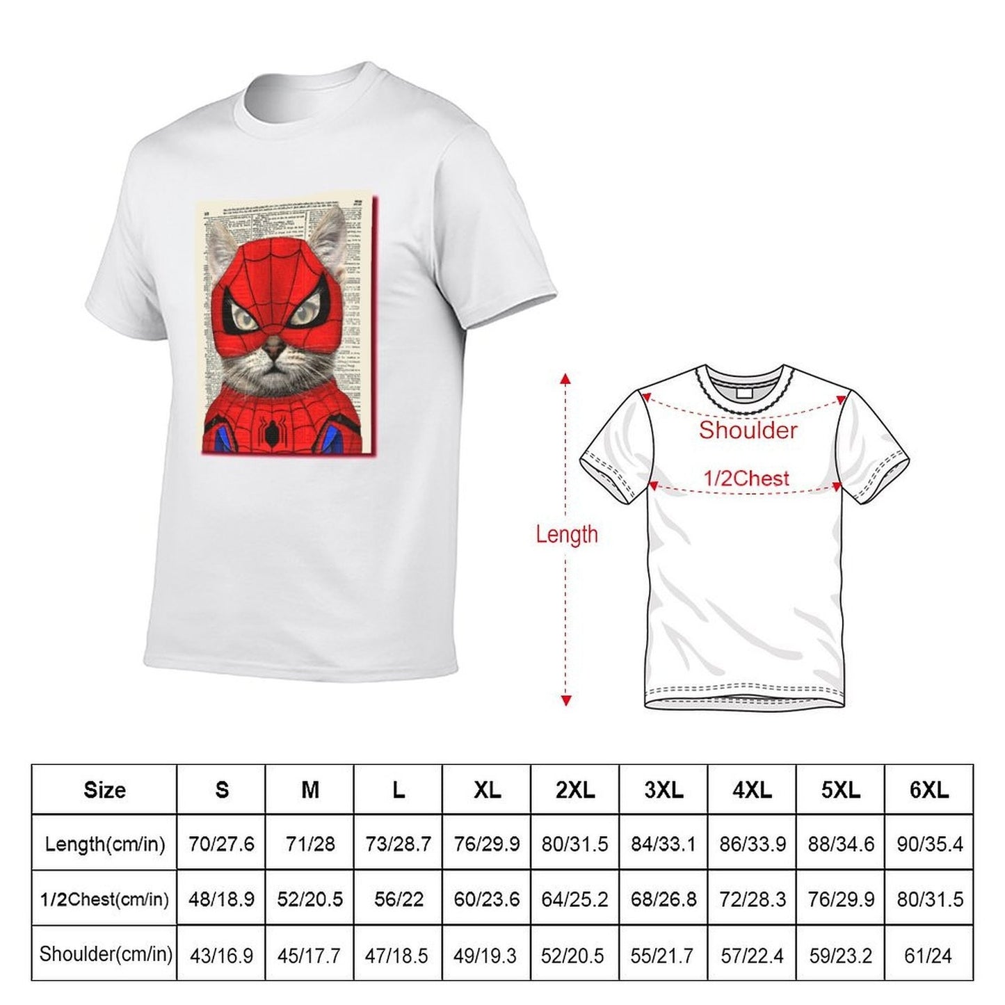 spidercat newspaper, classic ti-shirt T-Shirt t shirt man plain t shirts for man cotton T-Shirt
