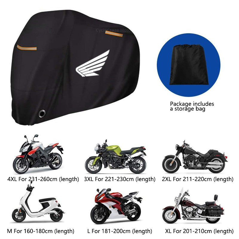 Capa de Moto Impermeável Externa Protetor UV contra Poeira e Chuva Para Honda CBR 125R 954 600 F4i 650F 650R 1100XX 1000F