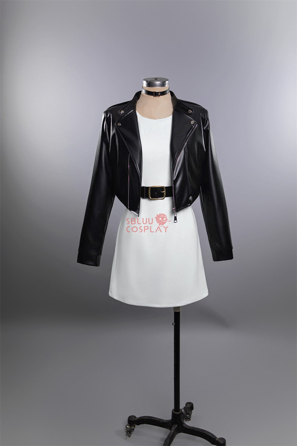 SBluuCosplay Tayama Yamada Cosplay Costume Smoking Behind the Supermarket PU Coat Dress Halloween Carnival Party Suit