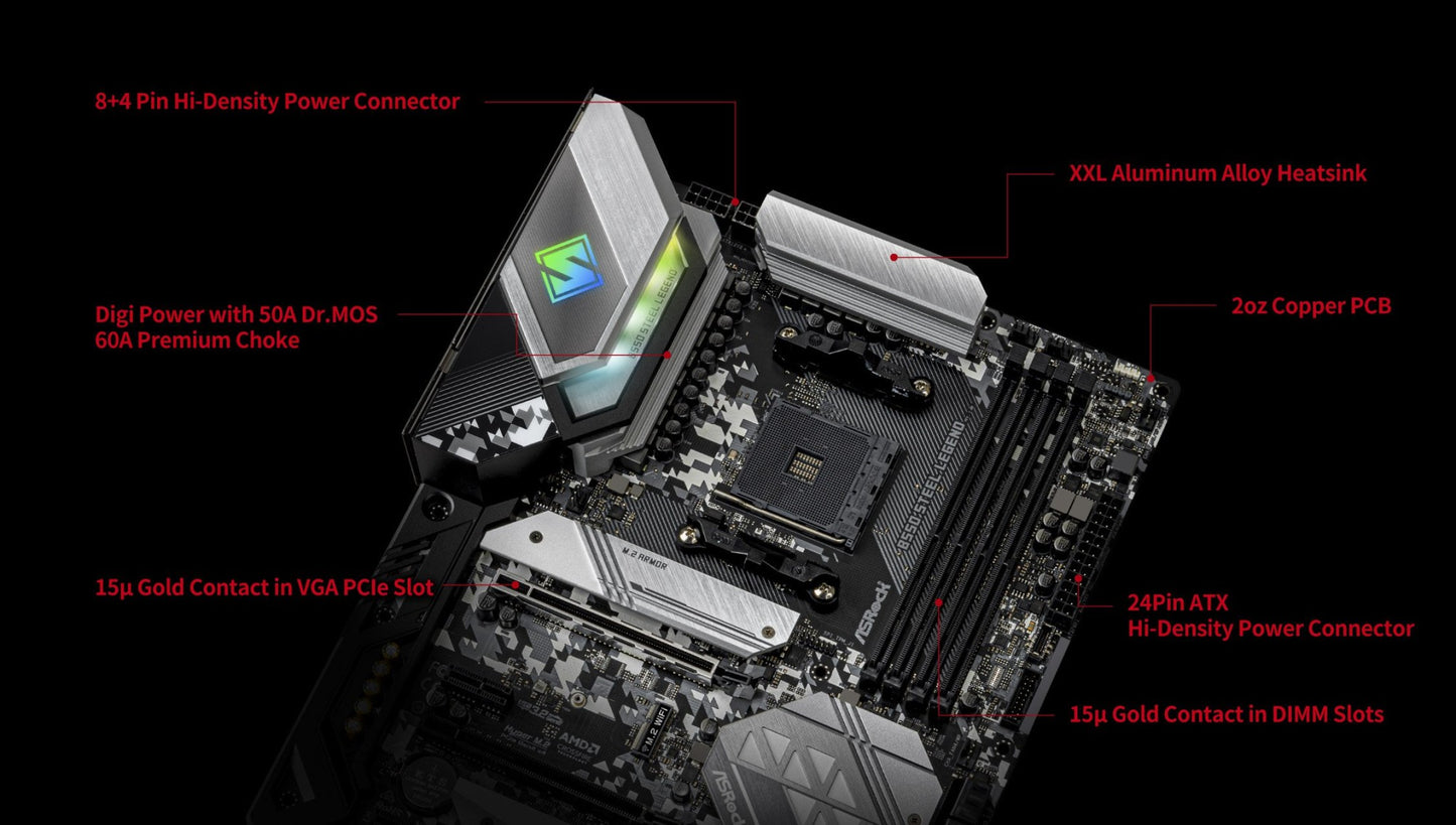 ASRock B550 Steel Legend Motherboard Set Kit with Ryzen 5 5600 CPU 4xDDR4 4733MHz M.2 NVME HDMI AMD B550 ATX AM4 Mainboard