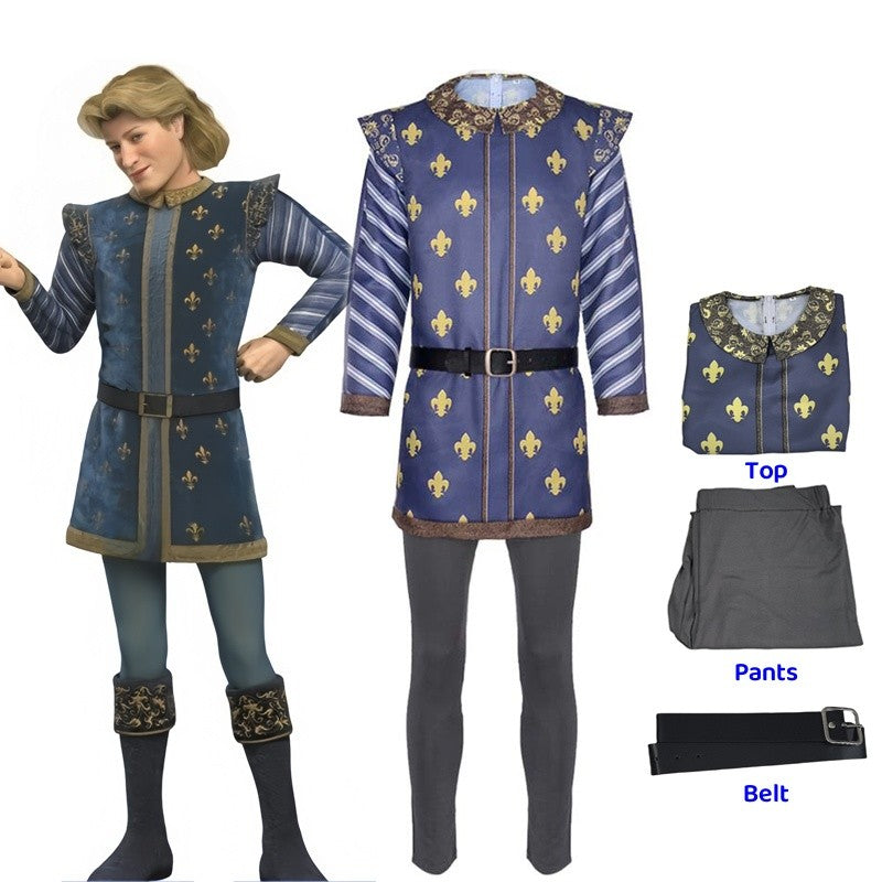 Monster Shrek Cosplay Costume Prince Charming Uniforms Costume Carnival Party Animation Coser Costume