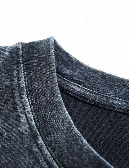 Men's Washed T-Shirt Black Warm Beer for Non-Believers Halloween Spider Beer Print High Quality 100% Cotton 230g