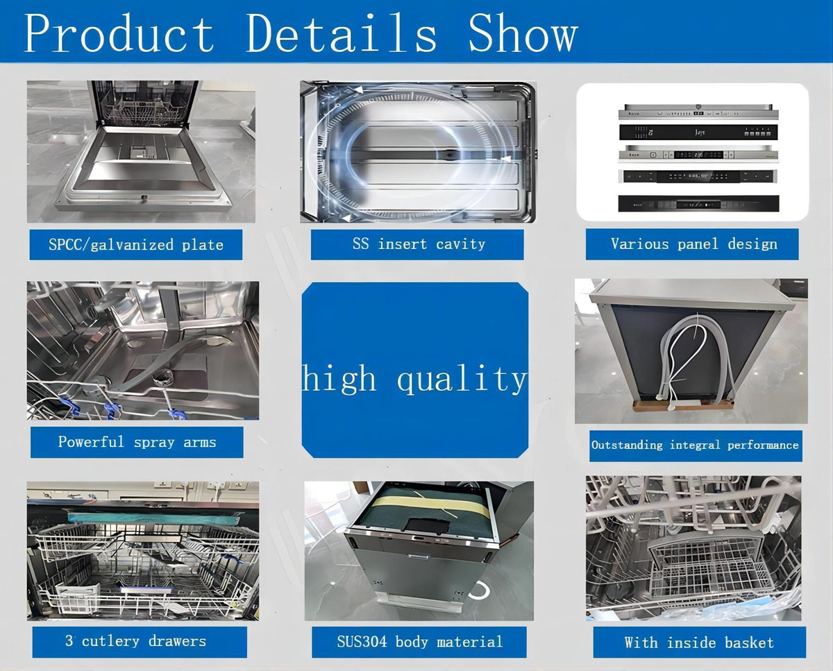Drawer Dishwasher Double Deck 60cm 12 Sets Full-integrate Invisible Save Space Dishwasher Cabinet Dishwashers