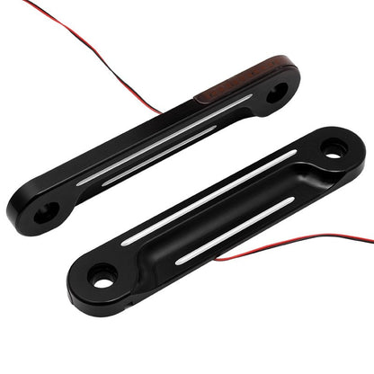 Um Par de Seta LED de Alumínio para Garfo de Moto Suportes para Harley Road King Electra Street Glide CVO 1998-Até